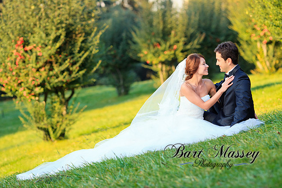 beautiful bride with a handsome groom happy together